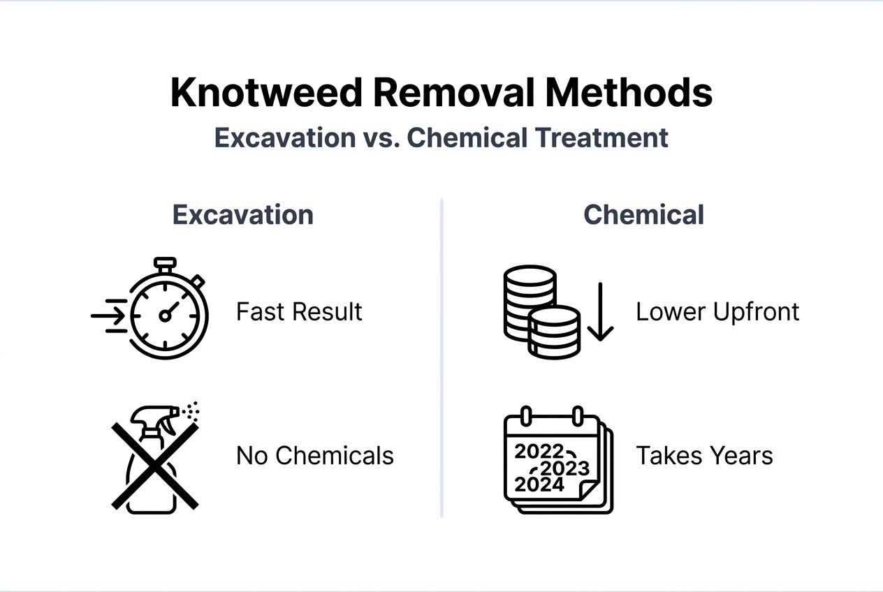 Infographic comparing excavation and chemical removal