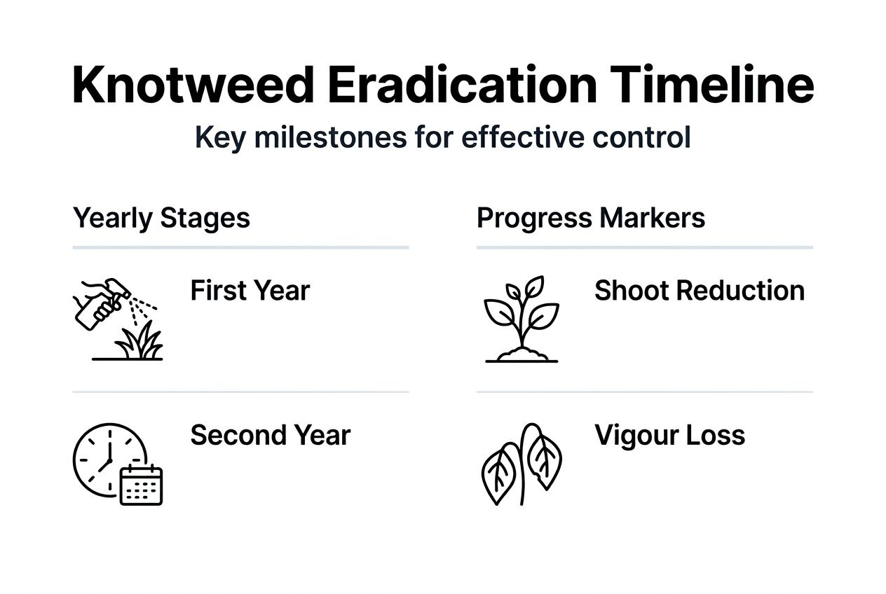 Infographic showing knotweed eradication timelines