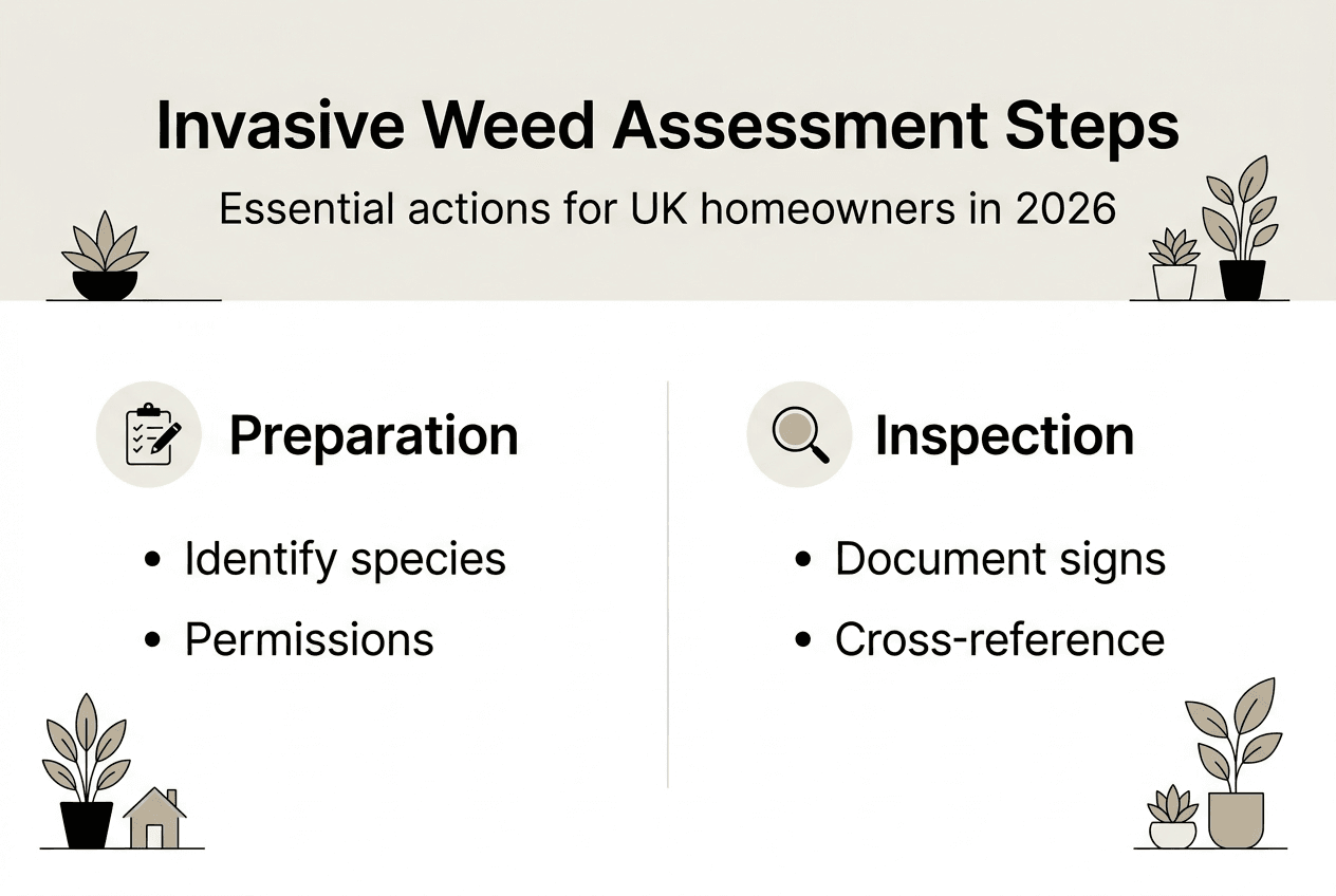 Infographic outlining weed assessment steps