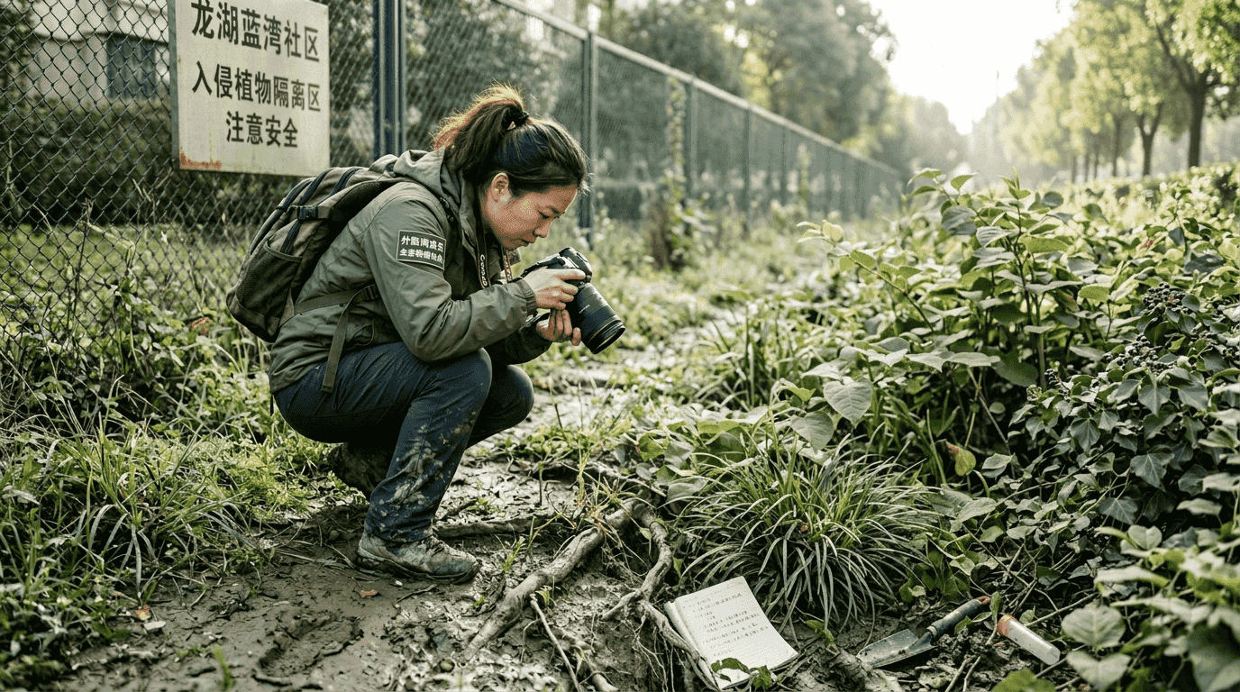 专业人员定期对边界区域进行巡查，及时发现和处理外来入侵植物。
