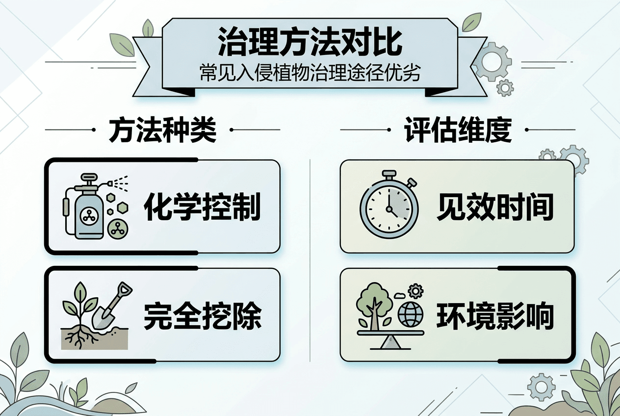 常见入侵植物治理方式对比一览