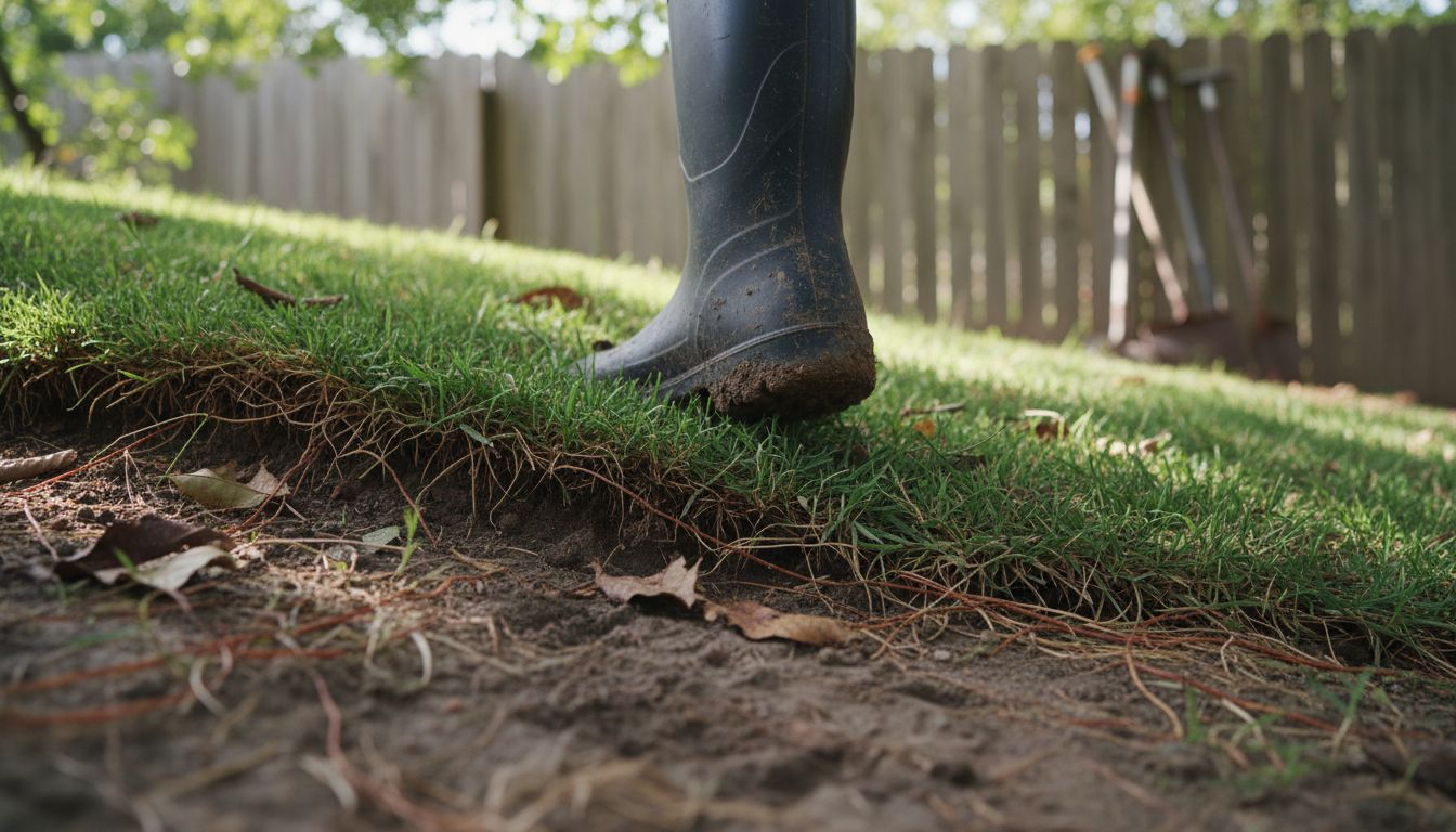 厚厚的结缕草垫在靴子的踩踏下被压得服服帖帖。