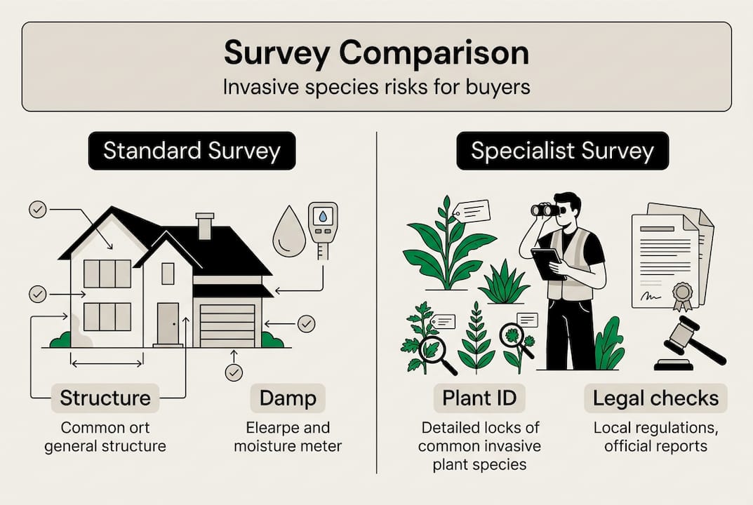 Infographic comparing property survey types