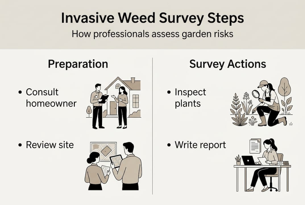 Infographic showing weed survey process steps