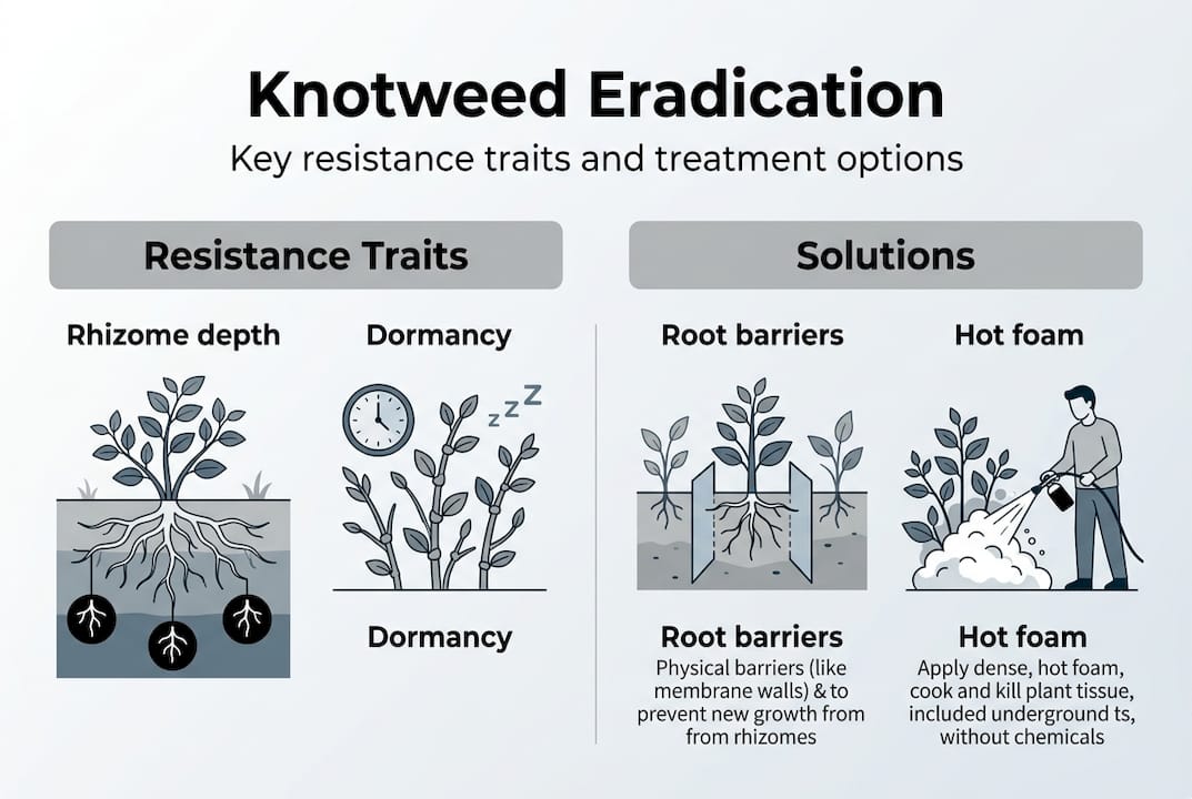 Infographic knotweed resistance traits and solutions