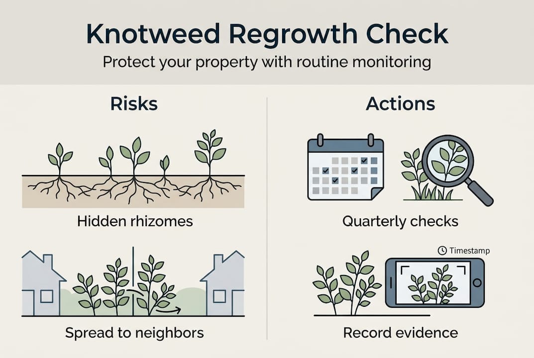 Infographic overview of knotweed regrowth monitoring
