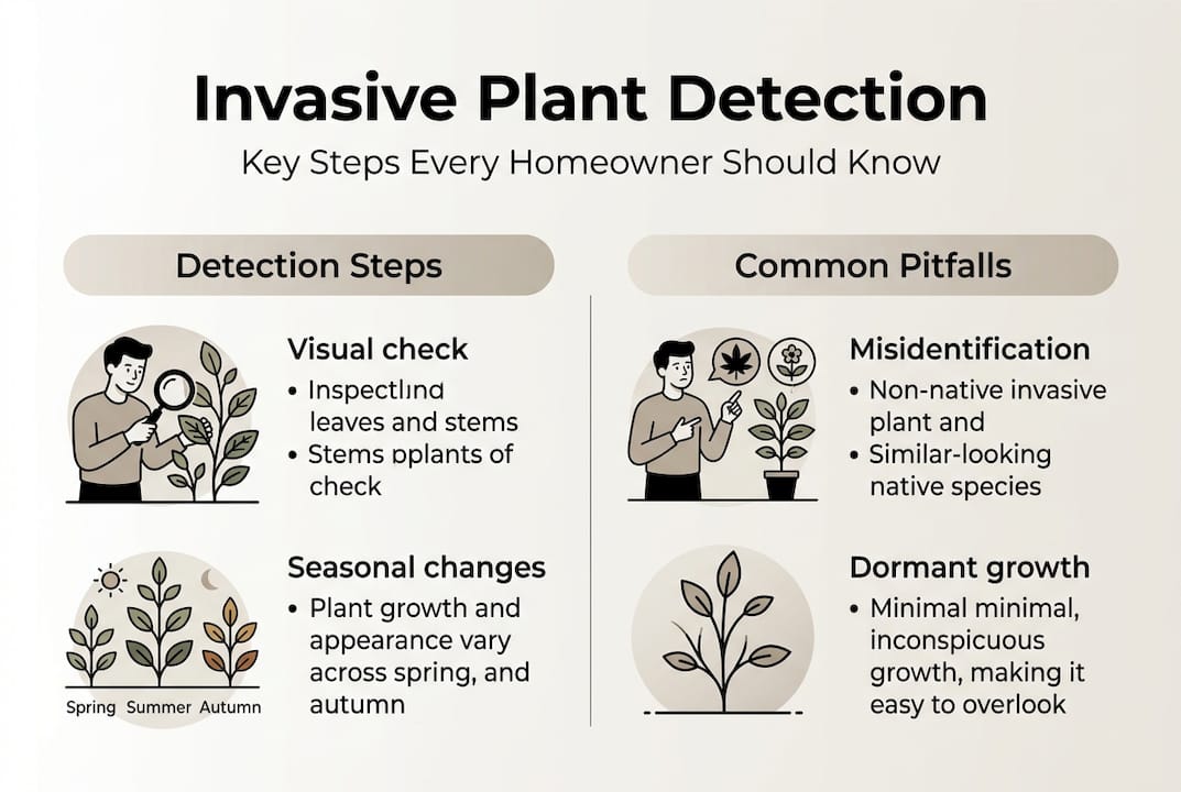 Infographic summarizing detection steps and pitfalls