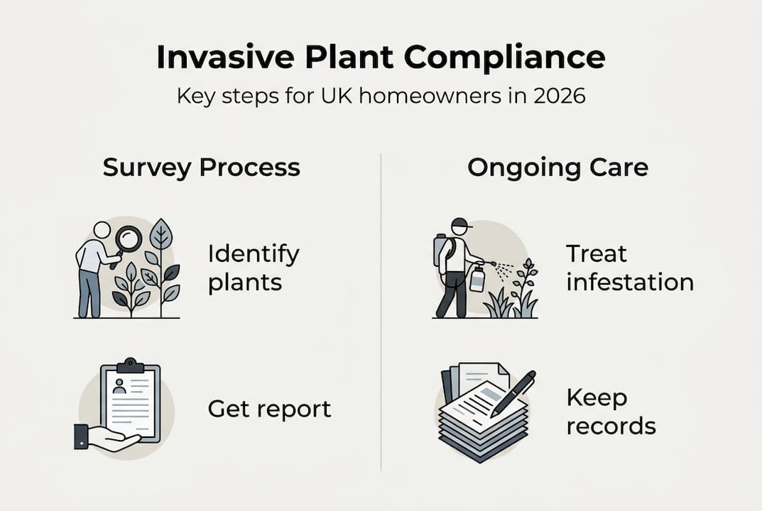 Infographic showing invasive plant compliance steps