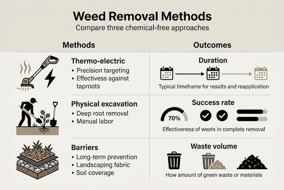 Infographic chemical-free weed eradication comparison