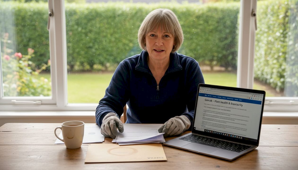 Homeowner reviewing plant compliance documents
