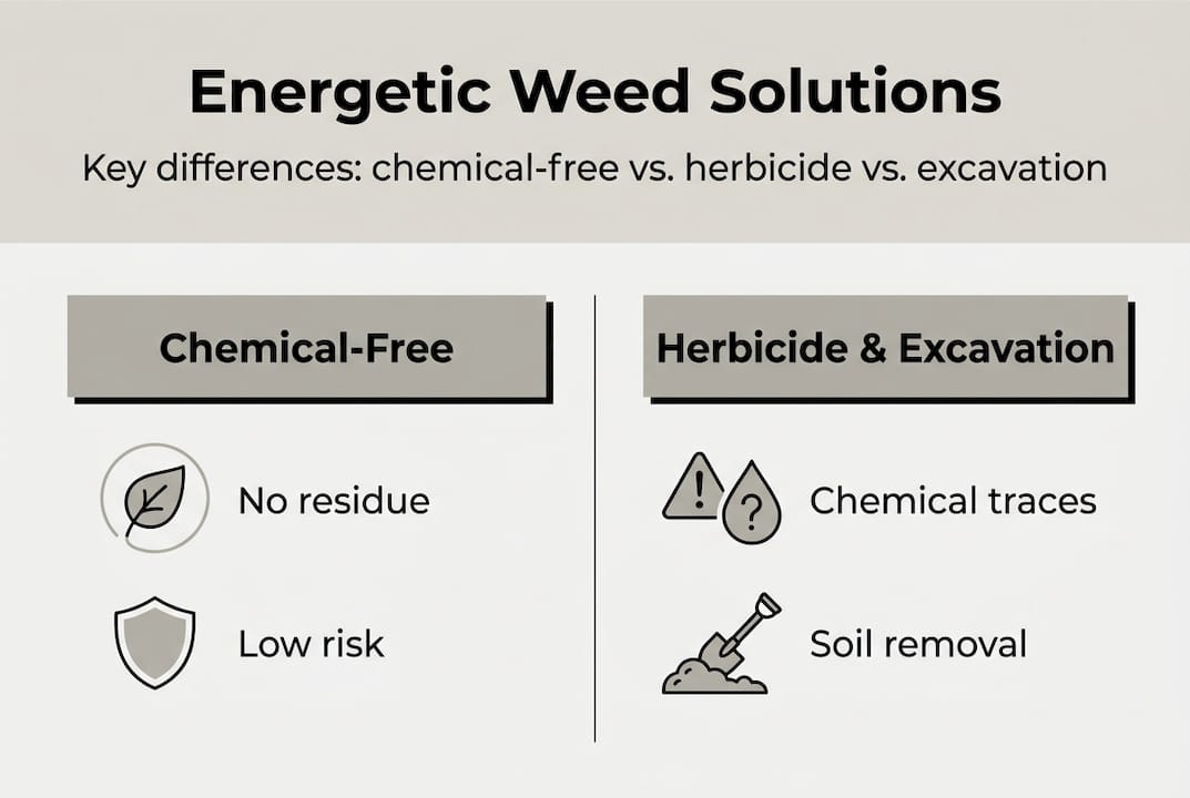 Infographic comparing weed removal methods
