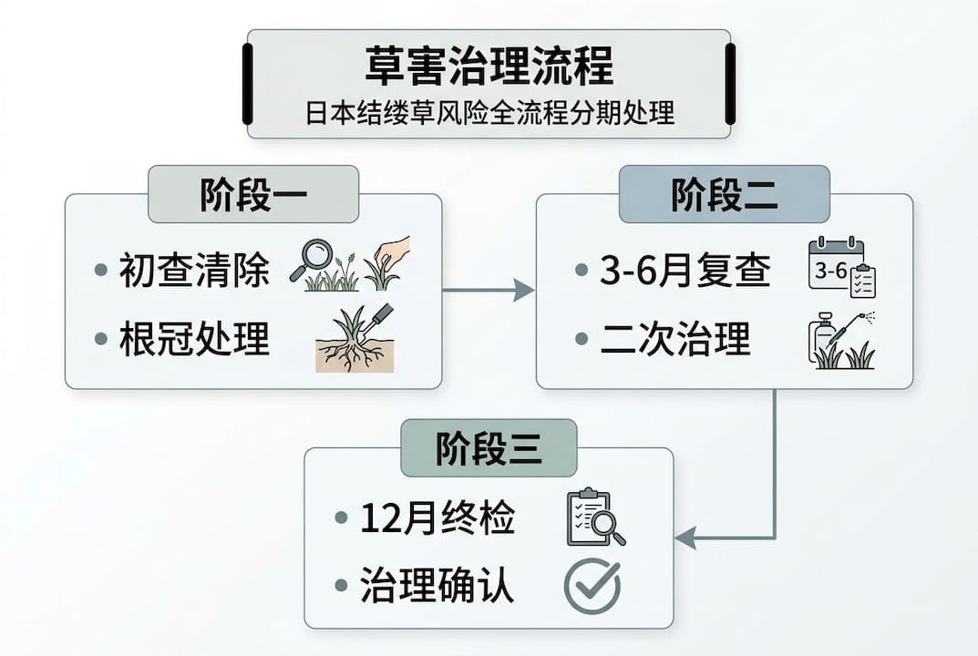 日本结缕草常见杂草防治流程图解
