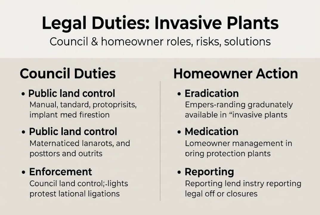 Infographic outlining duties for invasive plant control