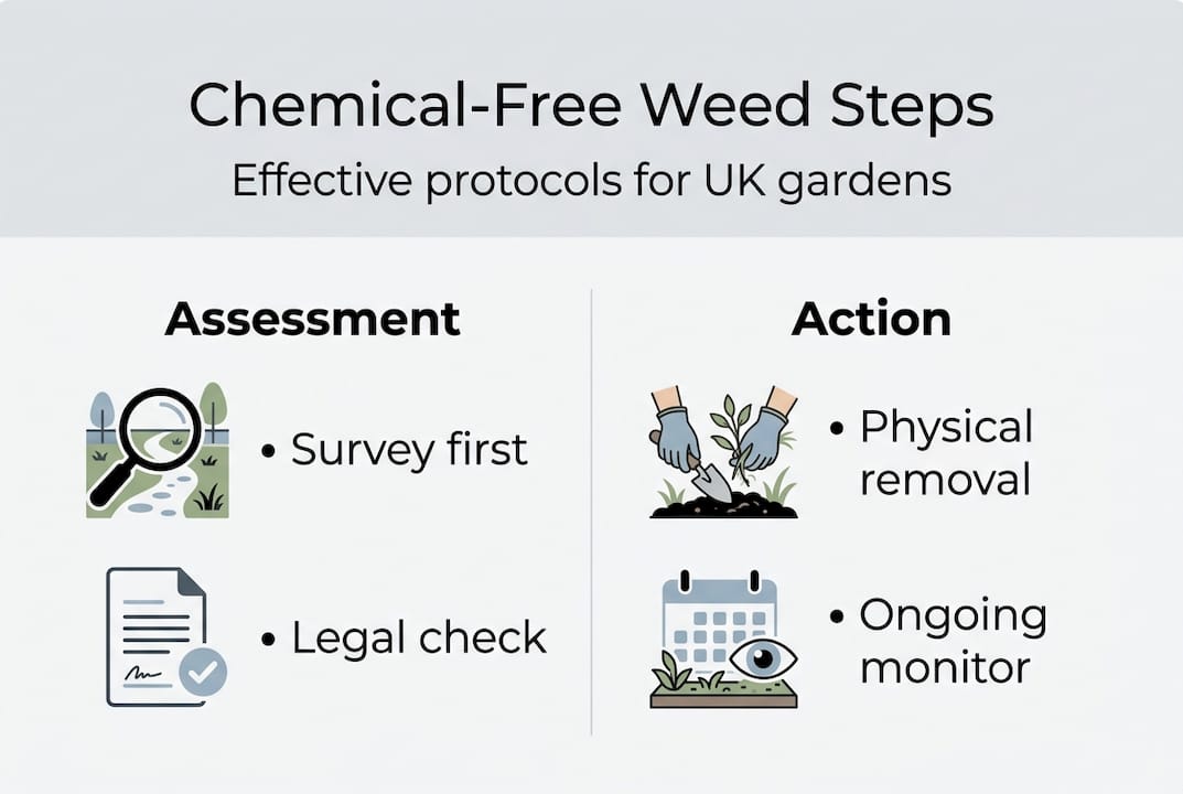 Infographic summarizing weed removal steps
