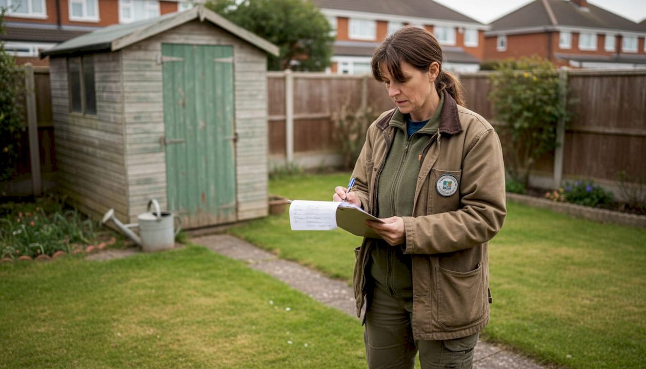 Surveyor preparing for property weed check