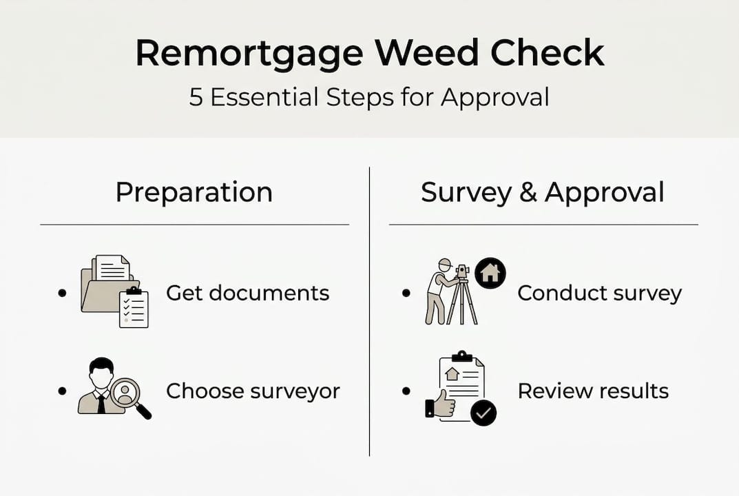 Infographic outlining weed check steps for remortgage