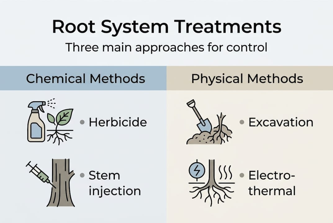 Infographic of root system treatment methods