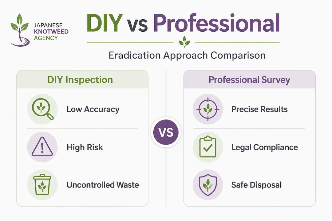 Infographic comparing DIY and professional eradication