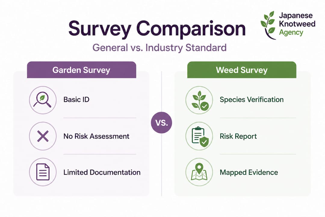 Infographic comparing weed survey types