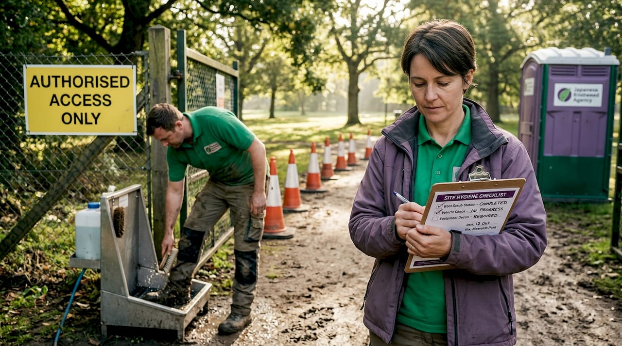 Site hygiene measures for council weed control