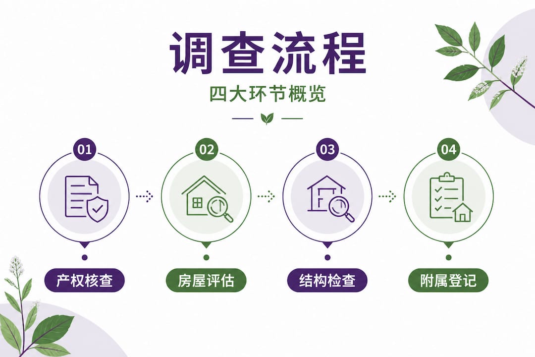 房产调查全流程四大关键环节一览图