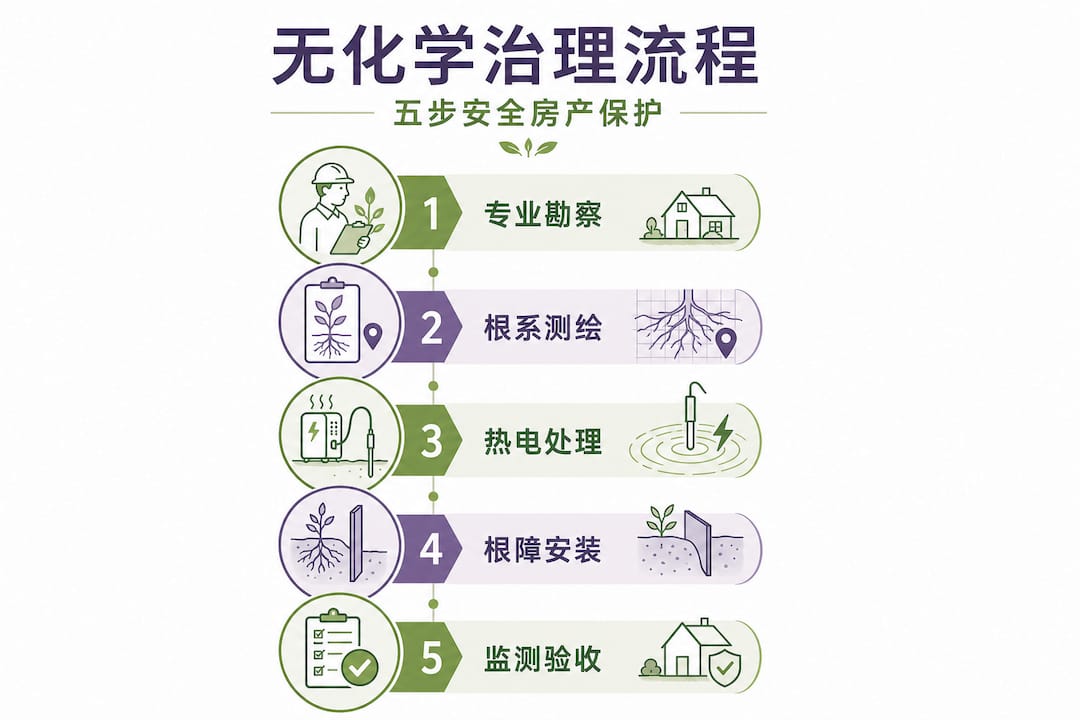 流程图详解非化学方法治理入侵植物的五个关键步骤