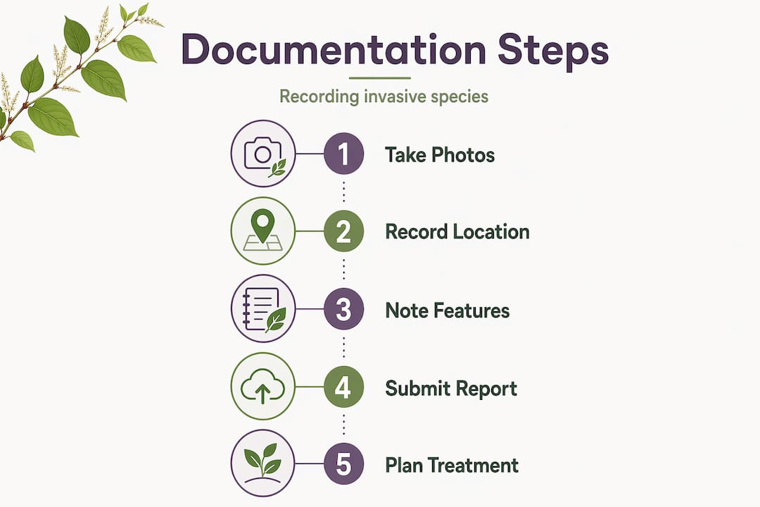 Infographic showing invasive species documentation steps