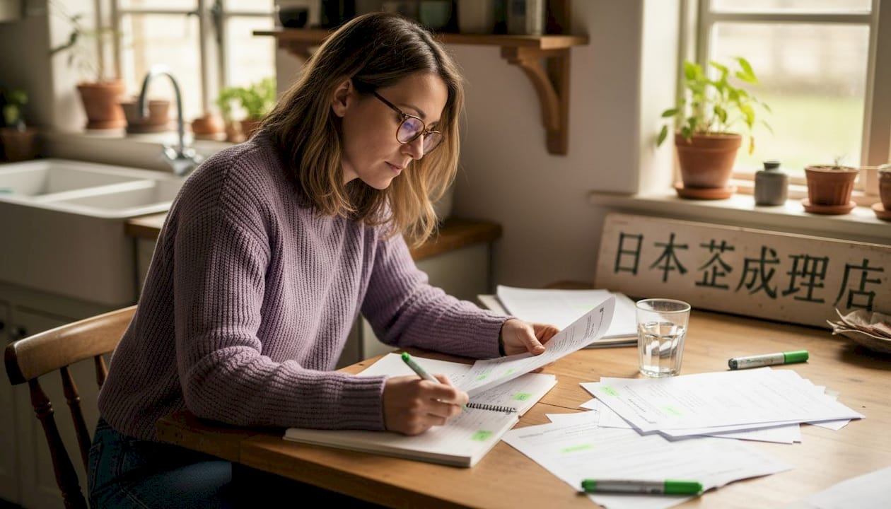 一位女士正在仔细阅读调研报告，规划后续的维护工作。