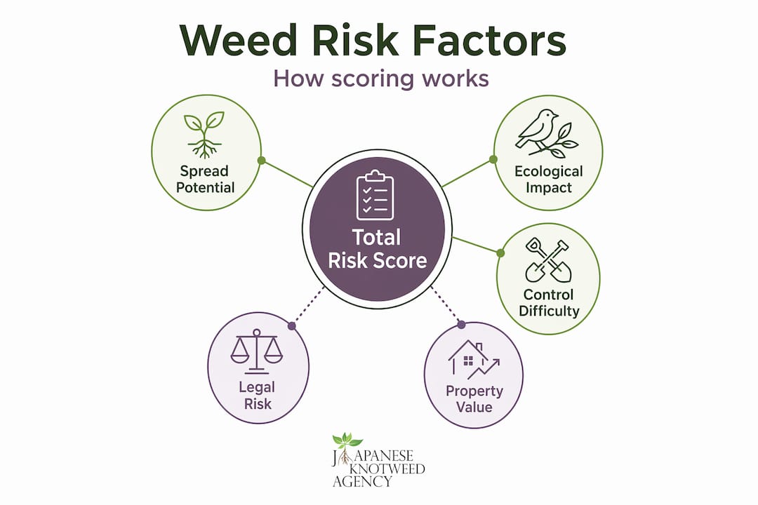 Infographic showing weed risk scoring hierarchy