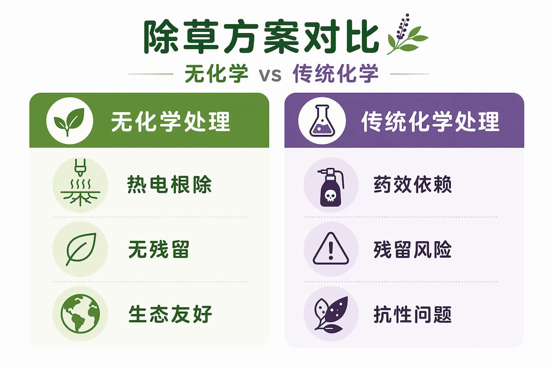 环保除草方式与传统化学除草方法对比图解