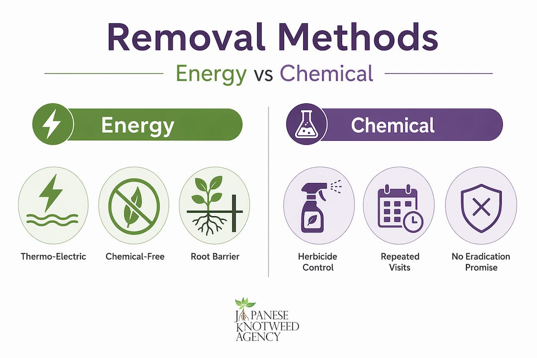 Infographic comparing energy and chemical removal