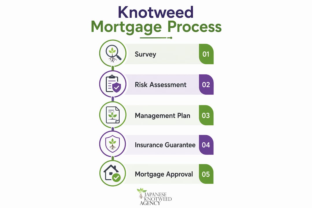 Infographic showing knotweed mortgage approval steps