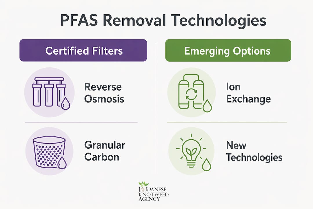 Infographic comparing PFAS water treatment technologies