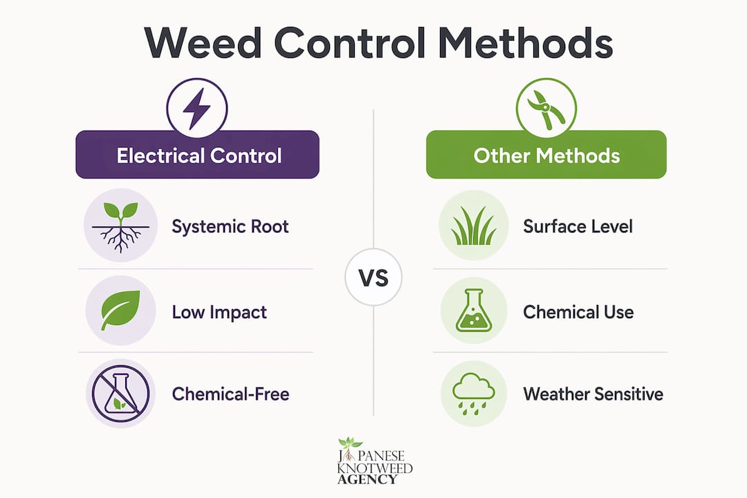 Infographic comparing weed control methods