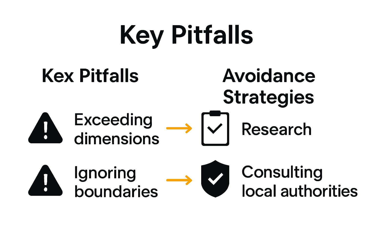 Infographic showing common space planning pitfalls and solutions for garden buildings.