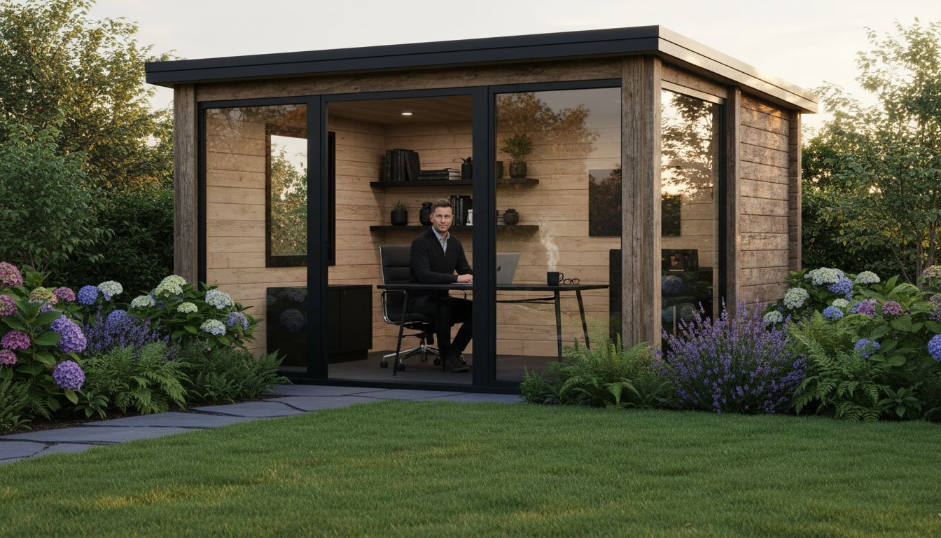 modern garden log cabin