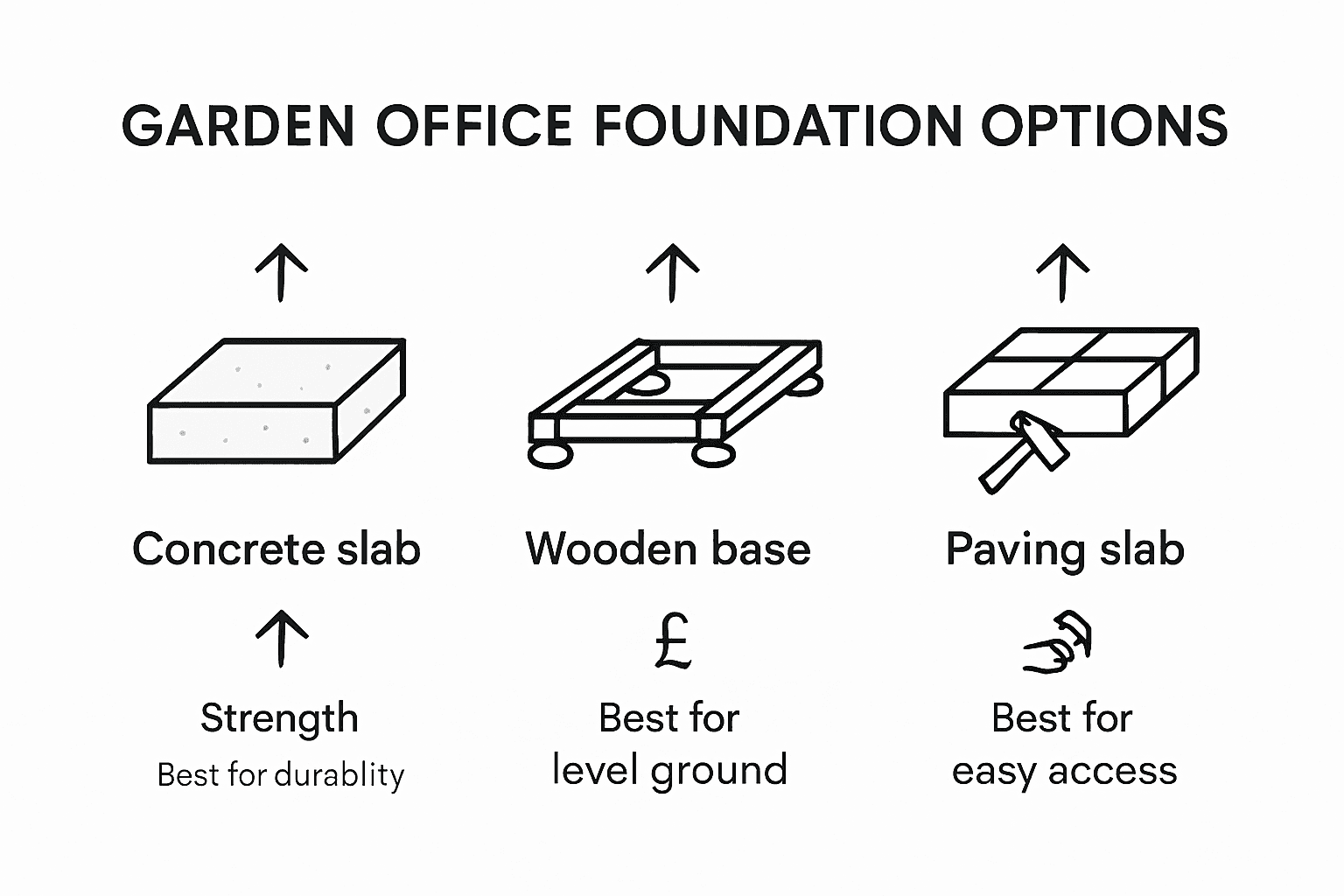 Infographic comparing garden office foundation types