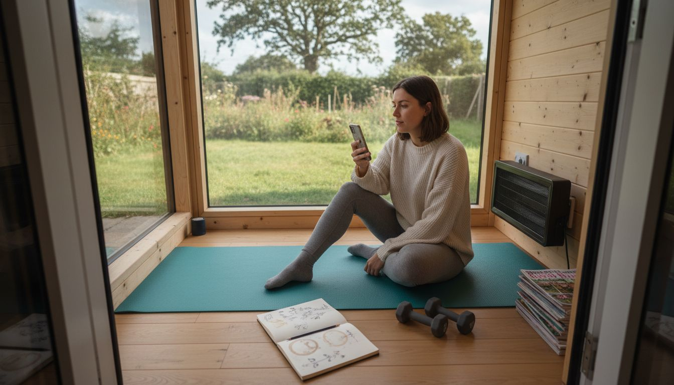 Multi-use UK garden room interior