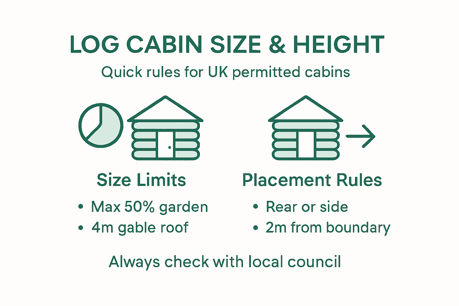 Infographic showing cabin size and placement summary