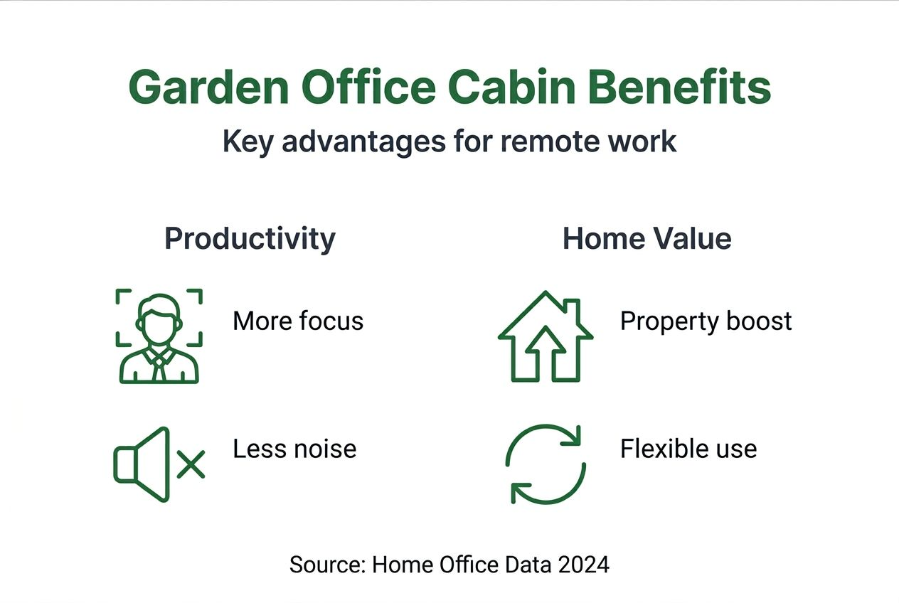 Infographic showing garden office cabin benefits