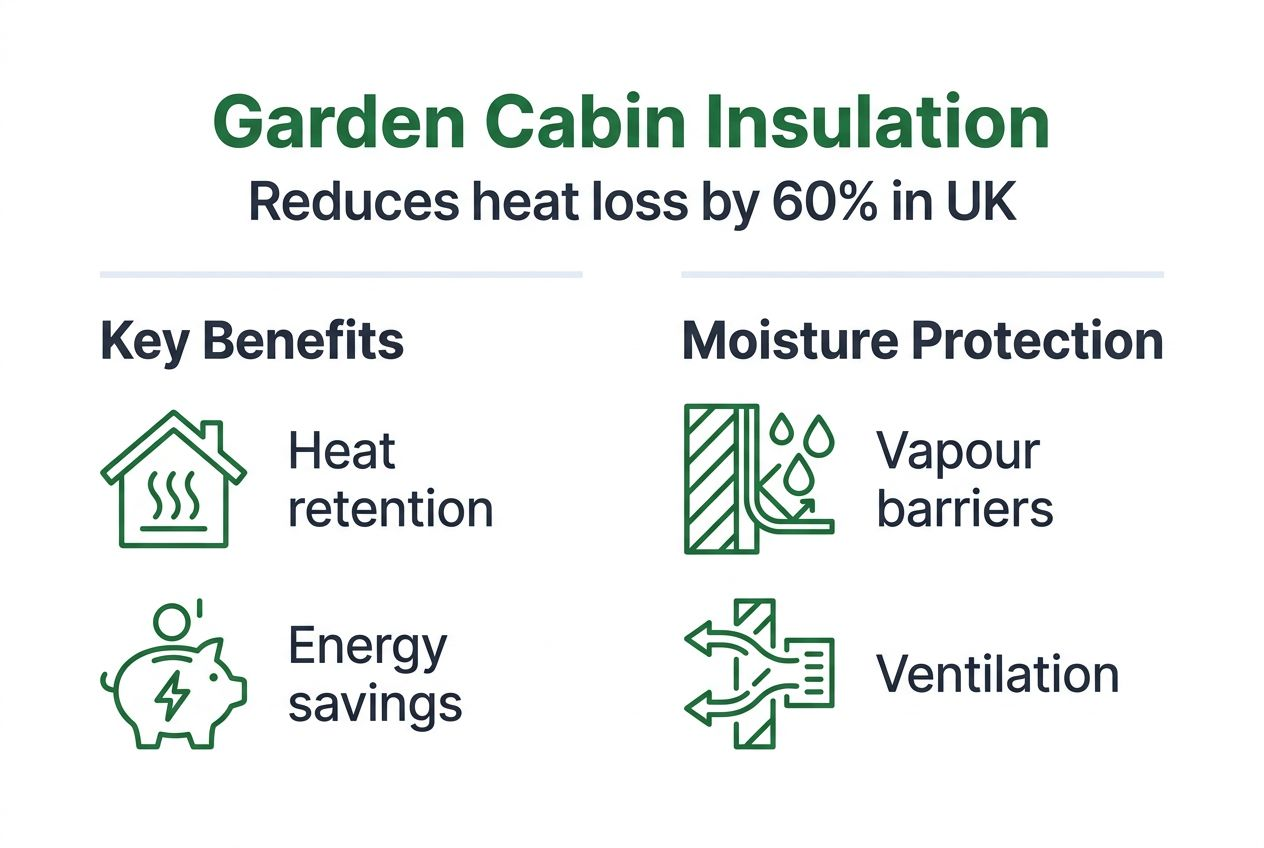 Infographic showing garden cabin insulation benefits