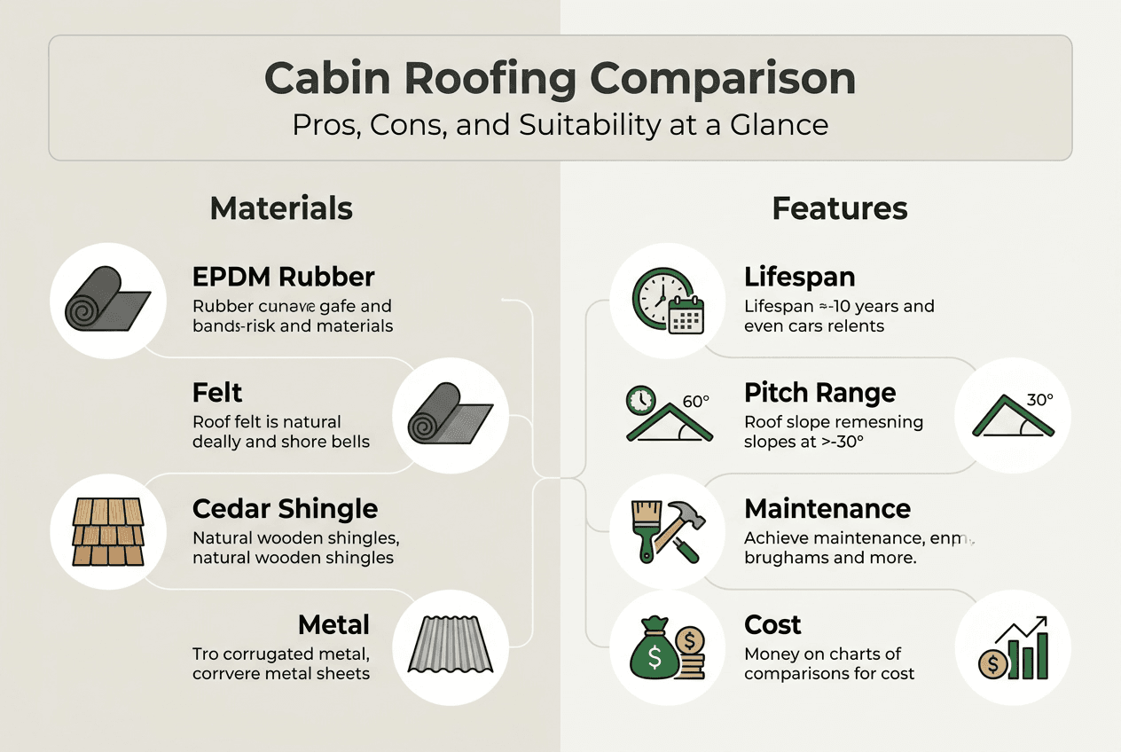 Infographic comparing roofing materials features
