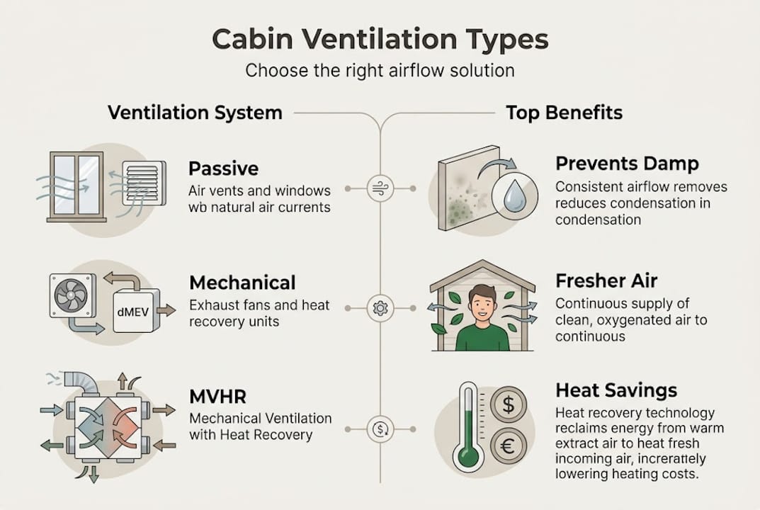 Infographic of common ventilation systems and benefits