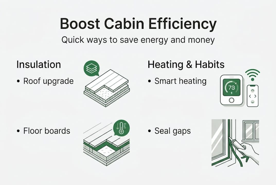 Infographic: garden cabin energy steps summary