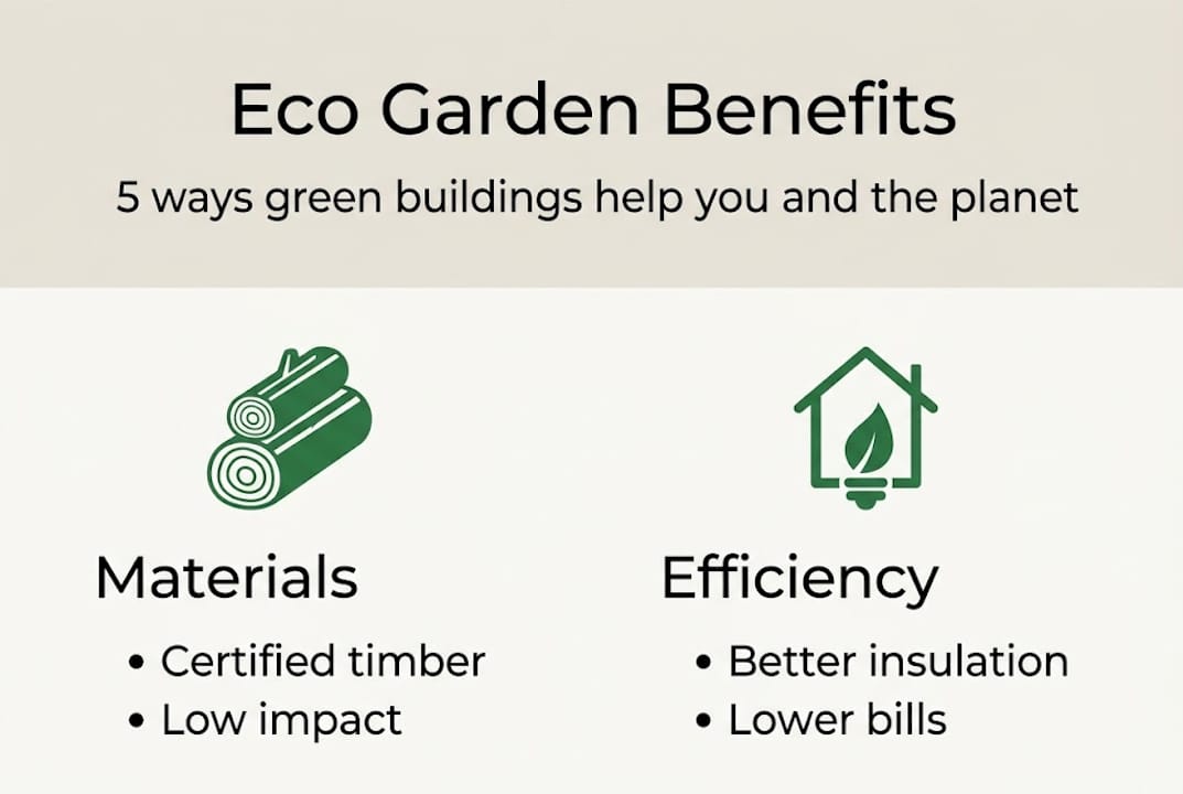 Infographic highlights eco garden building features