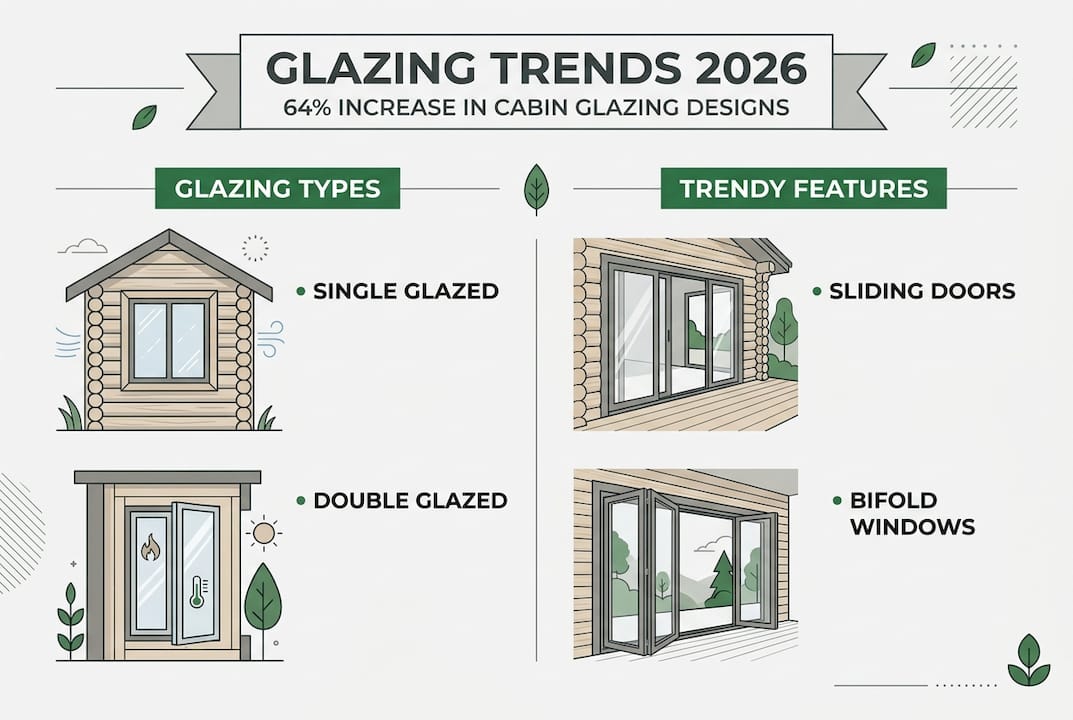 Infographic showing log cabin glazing features