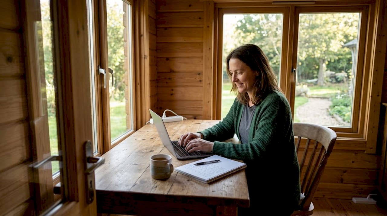 How to create a log cabin workspace: comfort and productivity