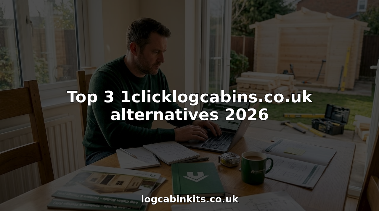 Person researching log cabin suppliers at kitchen table