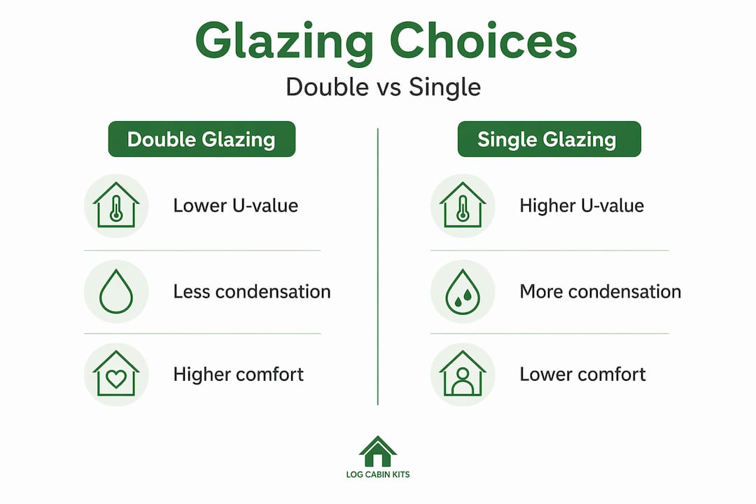 Infographic comparing double and single glazing