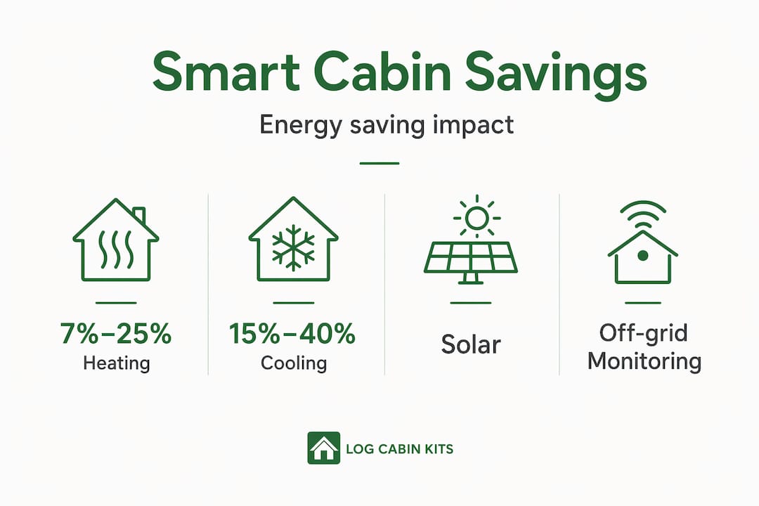 Infographic showing energy savings in smart cabins